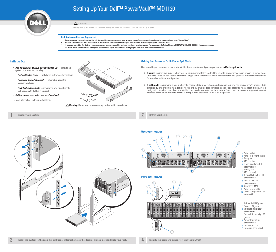 Dell PowerVault MD1120 User Manual | 2 pages