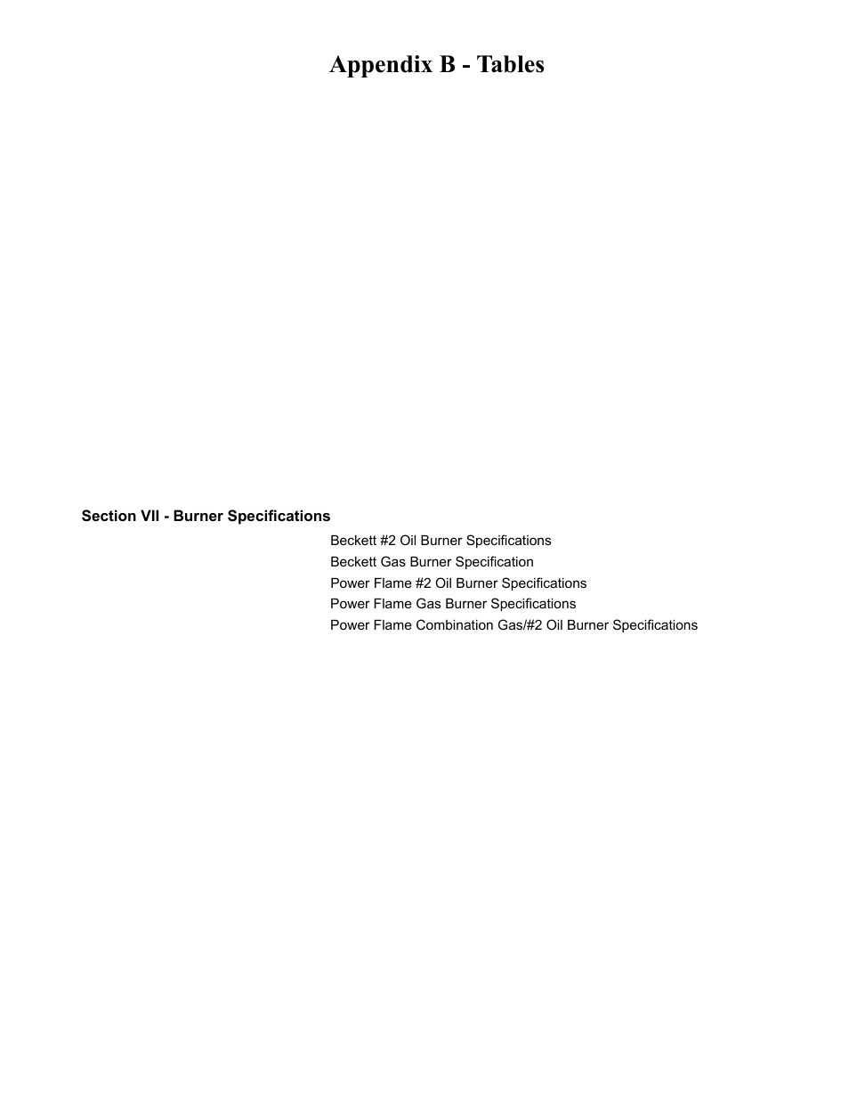 Appendix b - tables | Burnham MPC User Manual | Page 107 / 108