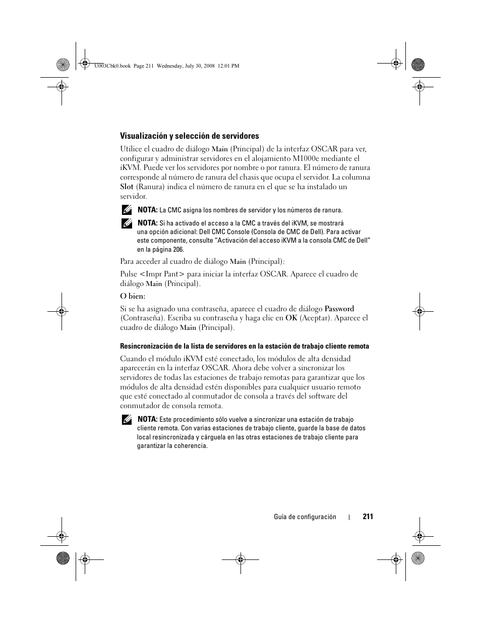 Visualización y selección de servidores | Dell PowerEdge M600 User Manual | Page 213 / 232