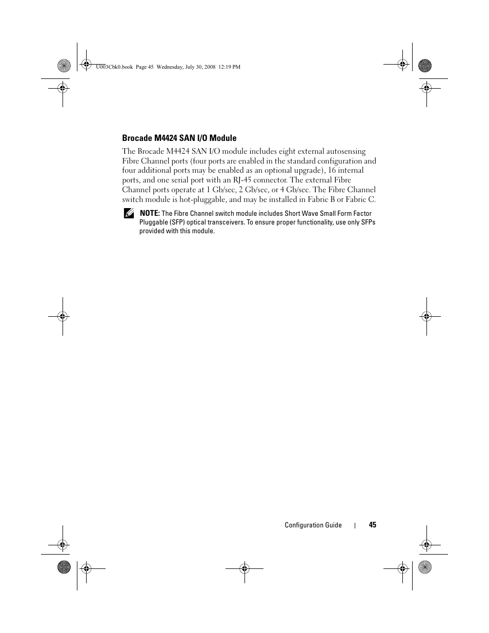 Brocade m4424 san i/o module | Dell PowerEdge M600 User Manual | Page 47 / 232