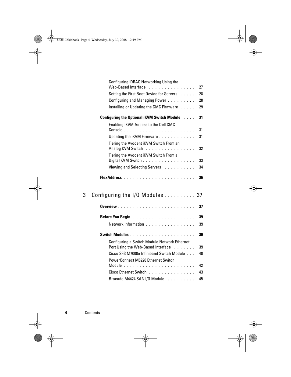 3configuring the i/o modules | Dell PowerEdge M600 User Manual | Page 6 / 232