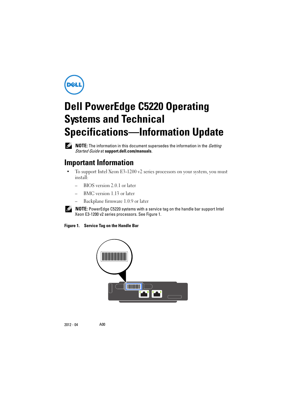 Dell PowerEdge C5220 User Manual | 32 pages