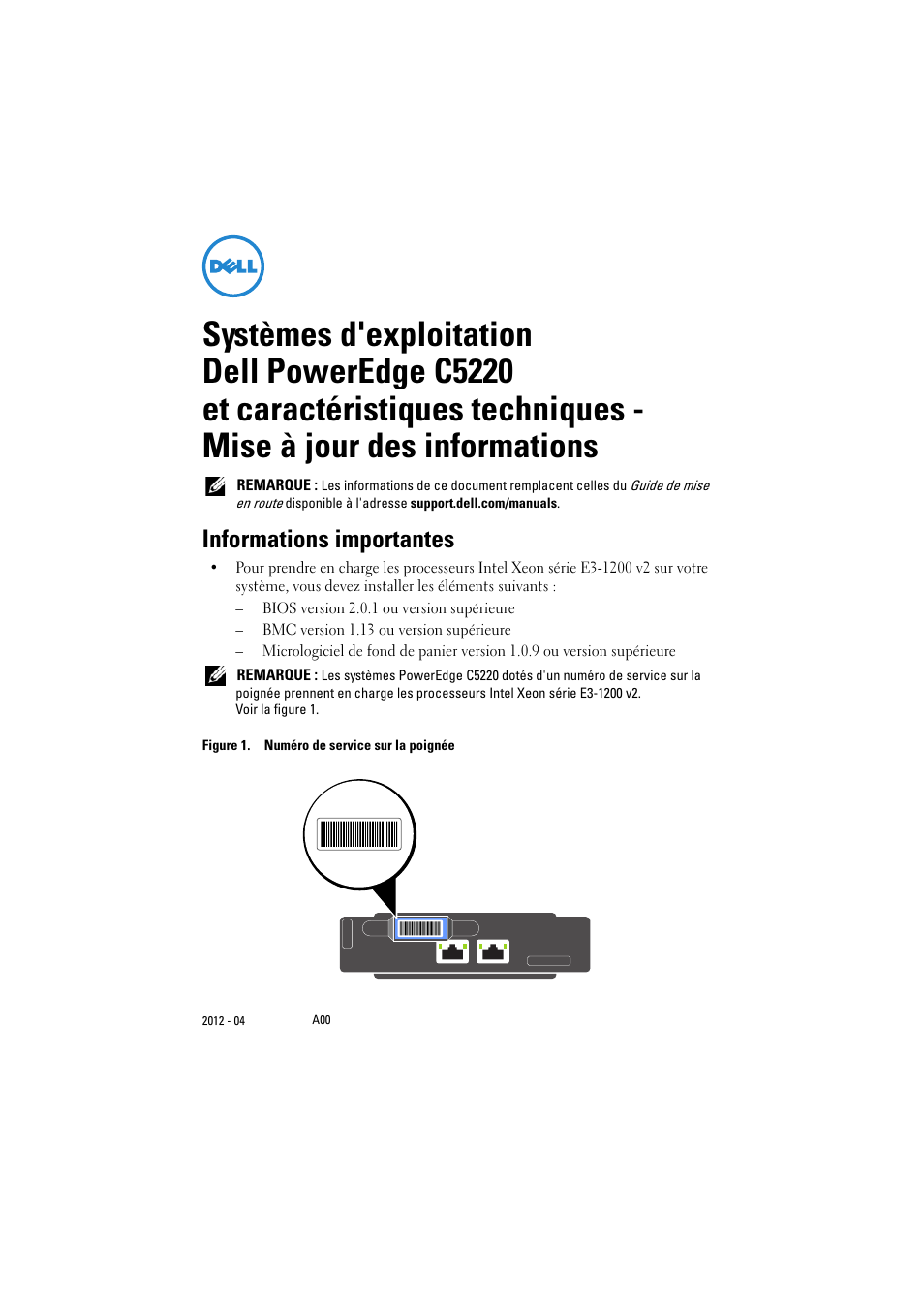 Informations importantes | Dell PowerEdge C5220 User Manual | Page 9 / 32