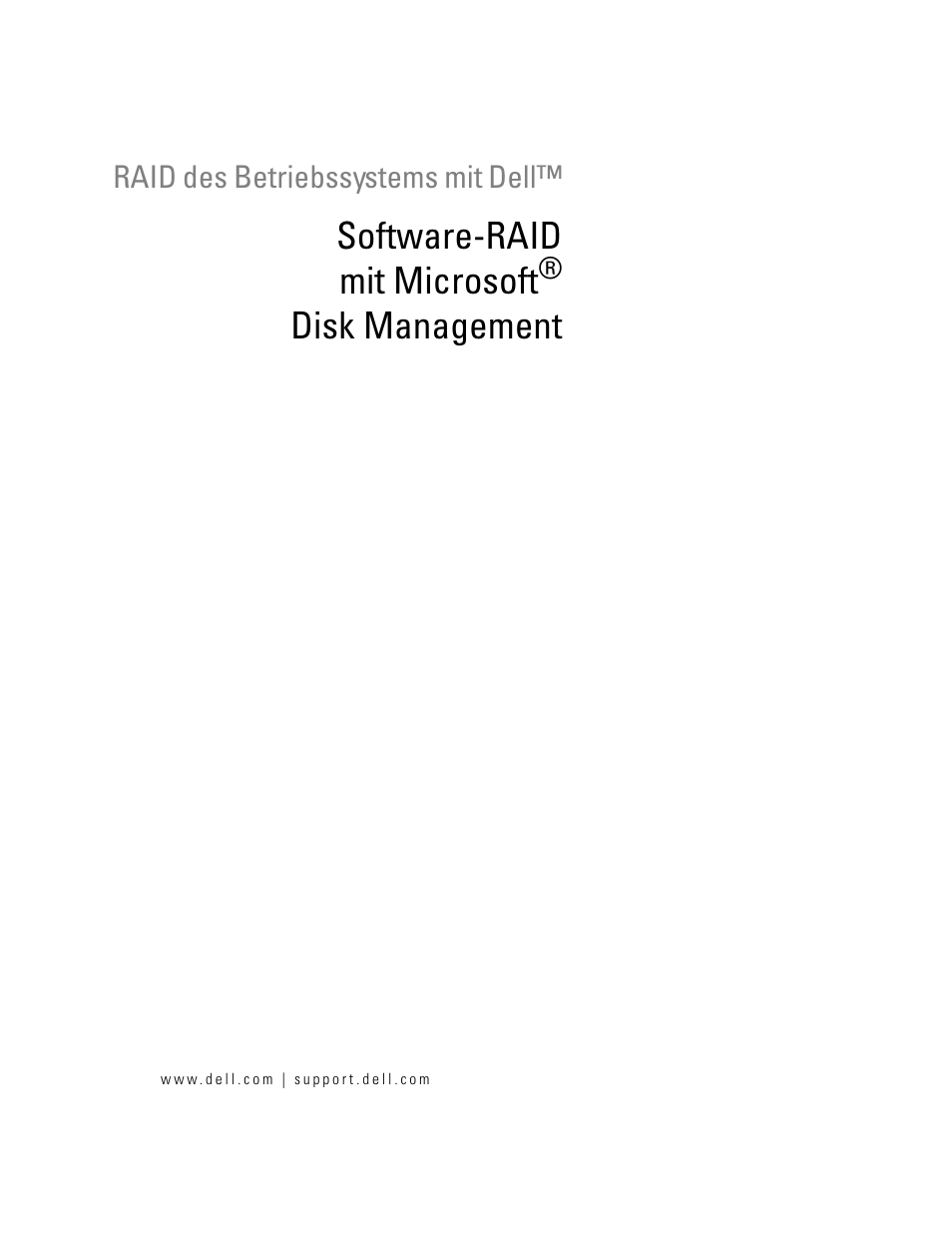 Software-raid mit microsoft® disk management, Software-raid mit microsoft, Disk management | Dell Software RAID with Microsoft Disk Management User Manual | Page 35 / 82