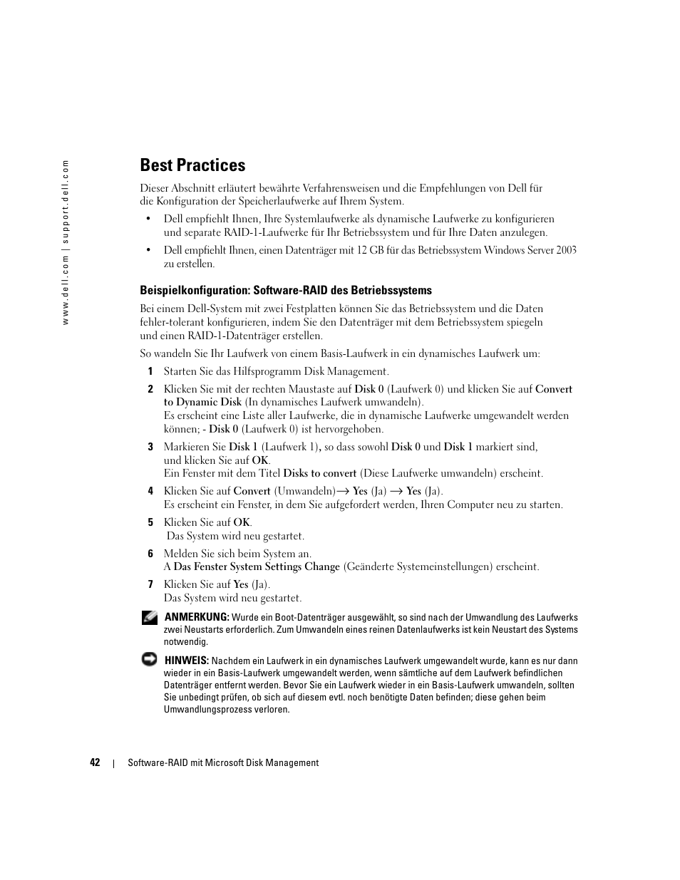Best practices | Dell Software RAID with Microsoft Disk Management User Manual | Page 44 / 82