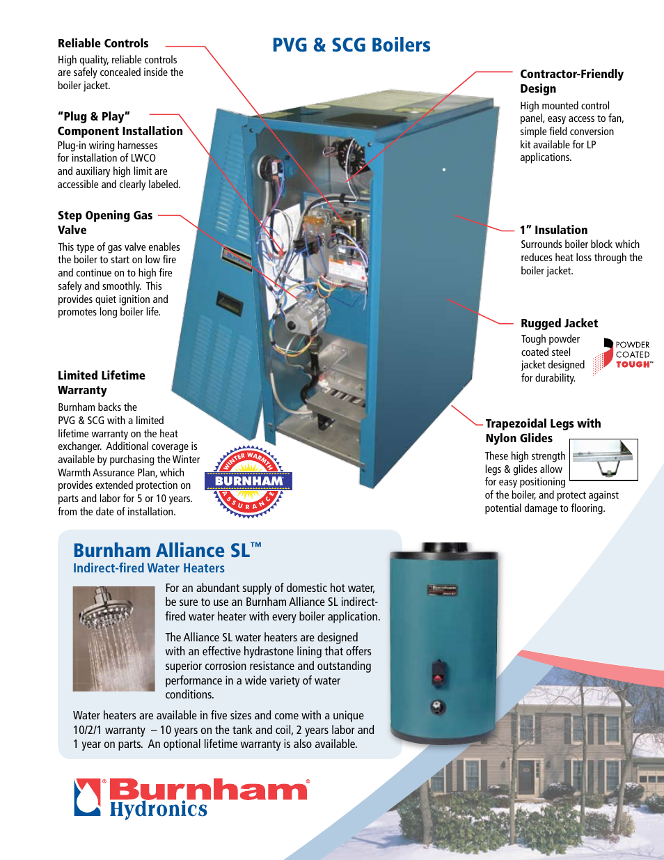 Pvg & scg boilers burnham alliance sl, Indirect-fired water heaters | Burnham PVG & SCG User Manual | Page 3 / 4