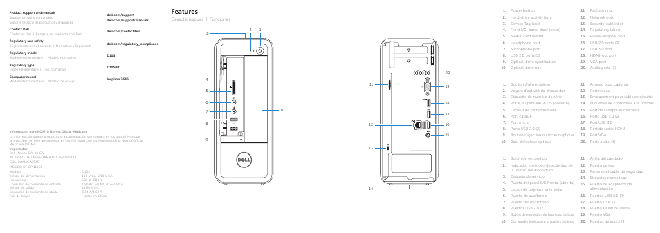 Features | Dell Inspiron Small Desktop (3646, Mid 2014) User Manual | Page 2 / 2