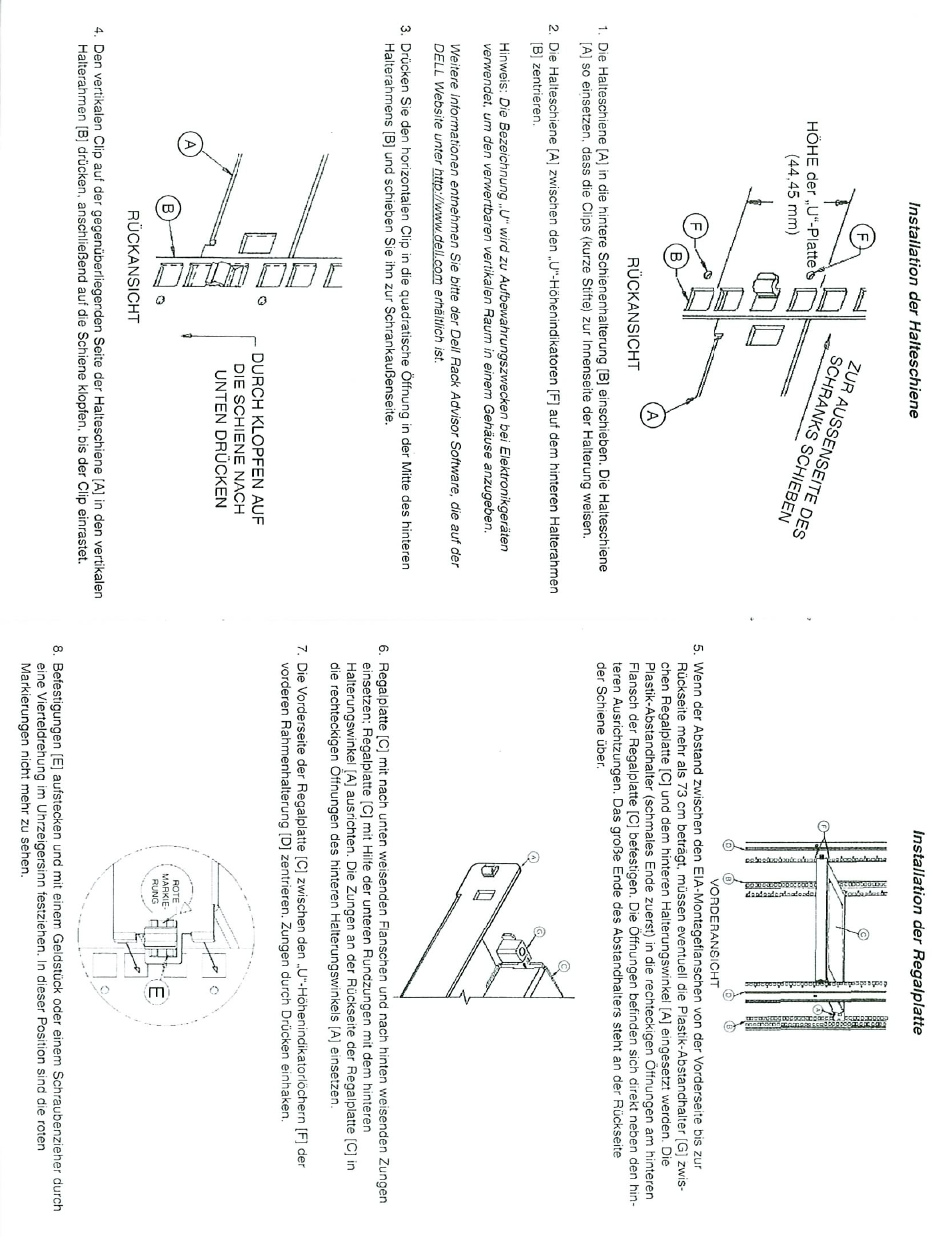 Installation der regalplatte | Dell PowerEdge Rack Enclosure 4020S User Manual | Page 10 / 10