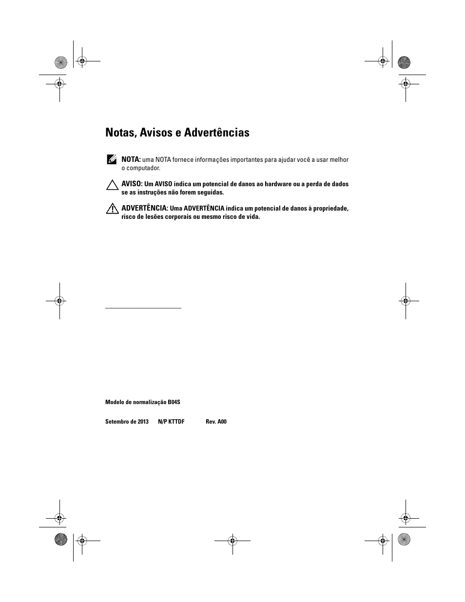 Notas, avisos e advertências | Dell PowerEdge C5230 User Manual | Page 38 / 72