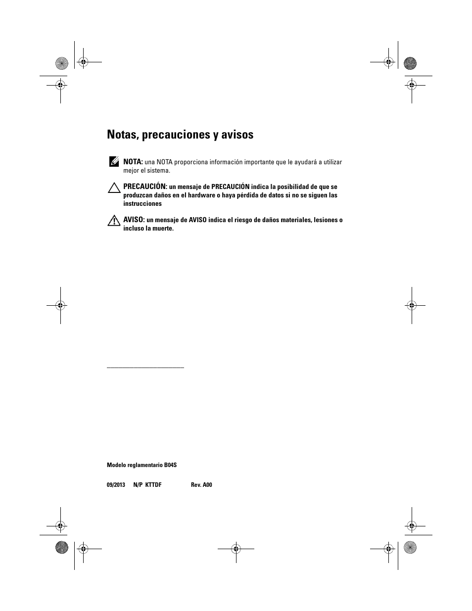 Notas, precauciones y avisos | Dell PowerEdge C5230 User Manual | Page 54 / 72