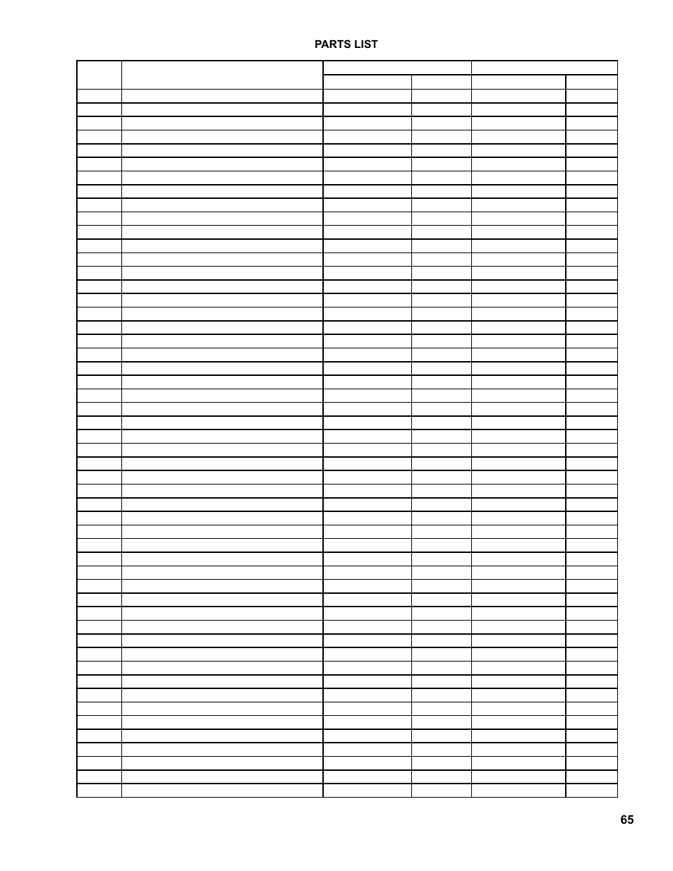 Parts list | Burnham FCM120 User Manual | Page 65 / 80