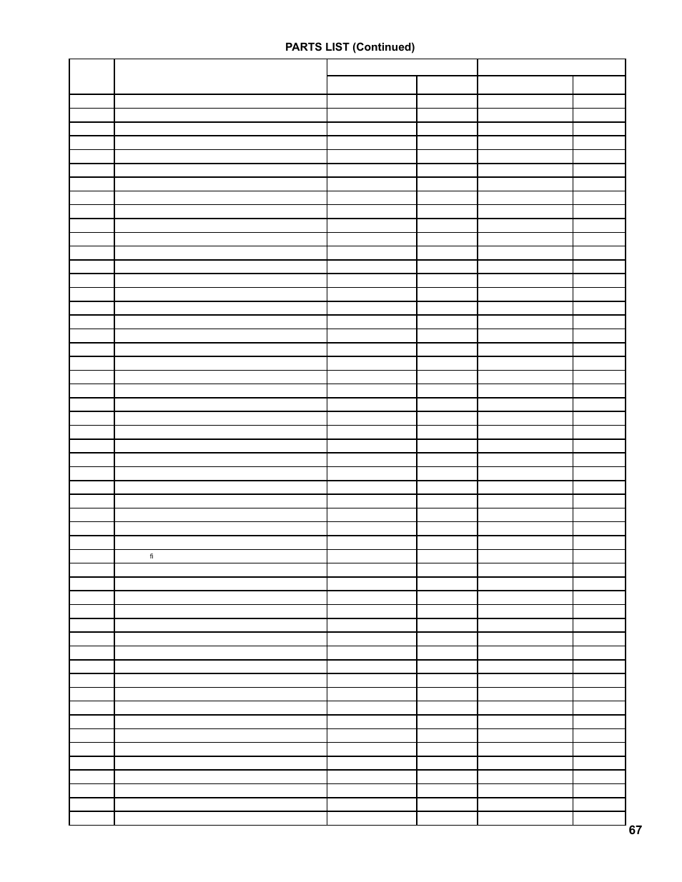 Parts list (continued) | Burnham FCM120 User Manual | Page 67 / 80