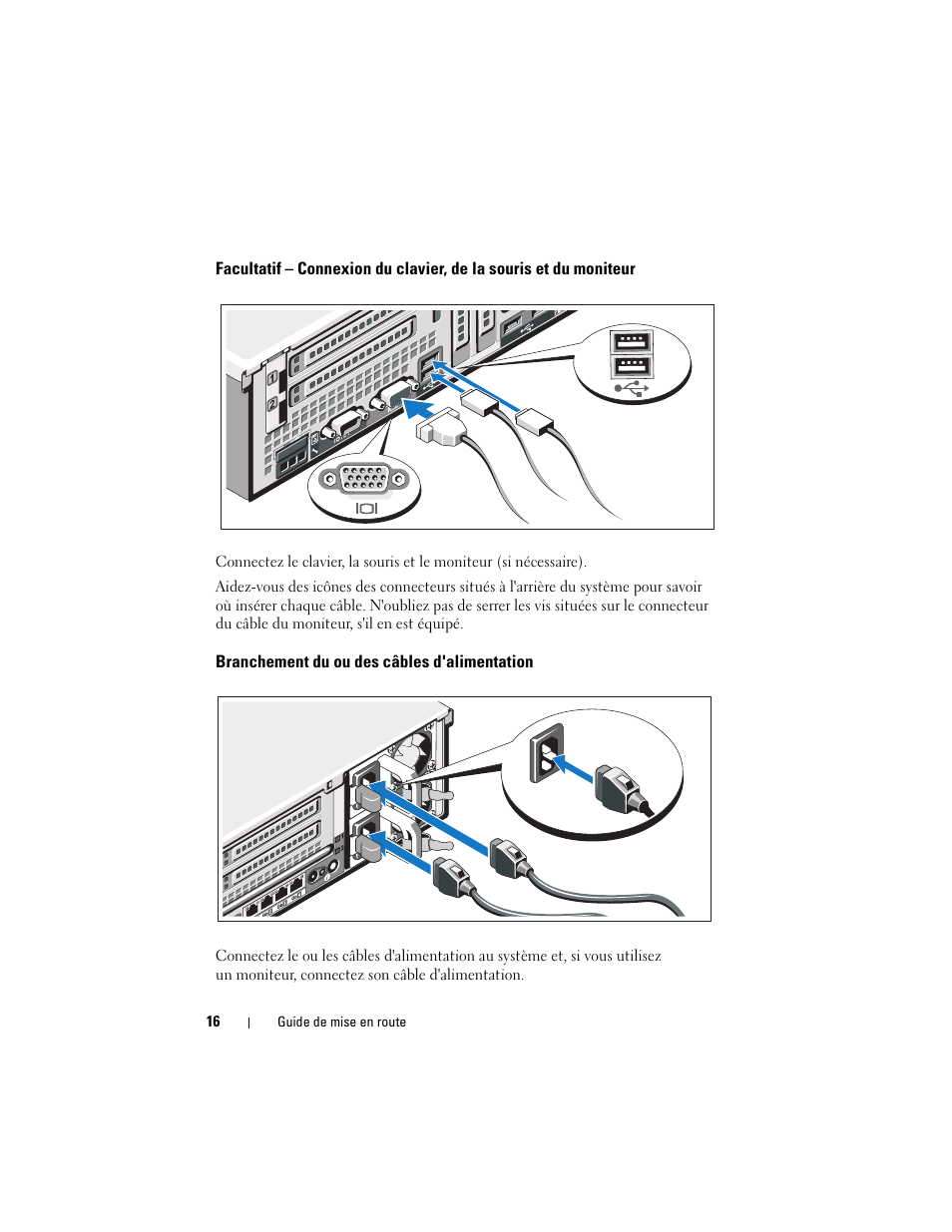Branchement du ou des câbles d'alimentation | Dell PowerEdge R815 User Manual | Page 18 / 50