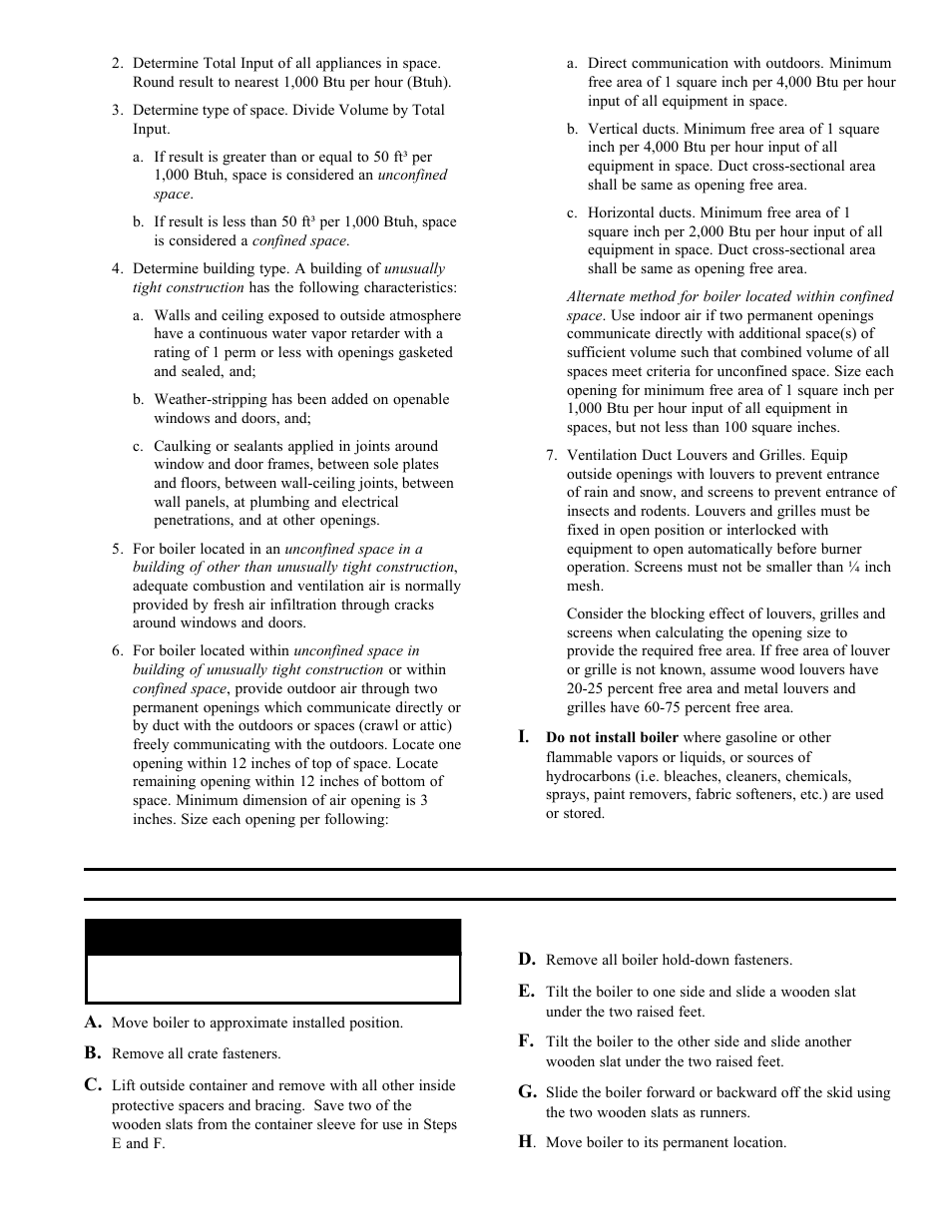 Unpack boiler, Ii. unpack boiler | Burnham 20_PV_I User Manual | Page 5 / 32