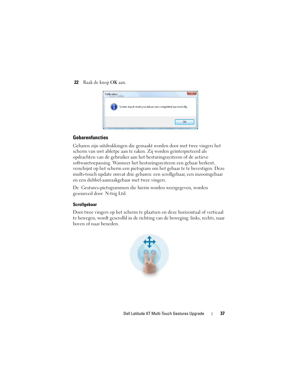 Gebarenfuncties | Dell Latitude XT (Late 2007) User Manual | Page 39 / 148
