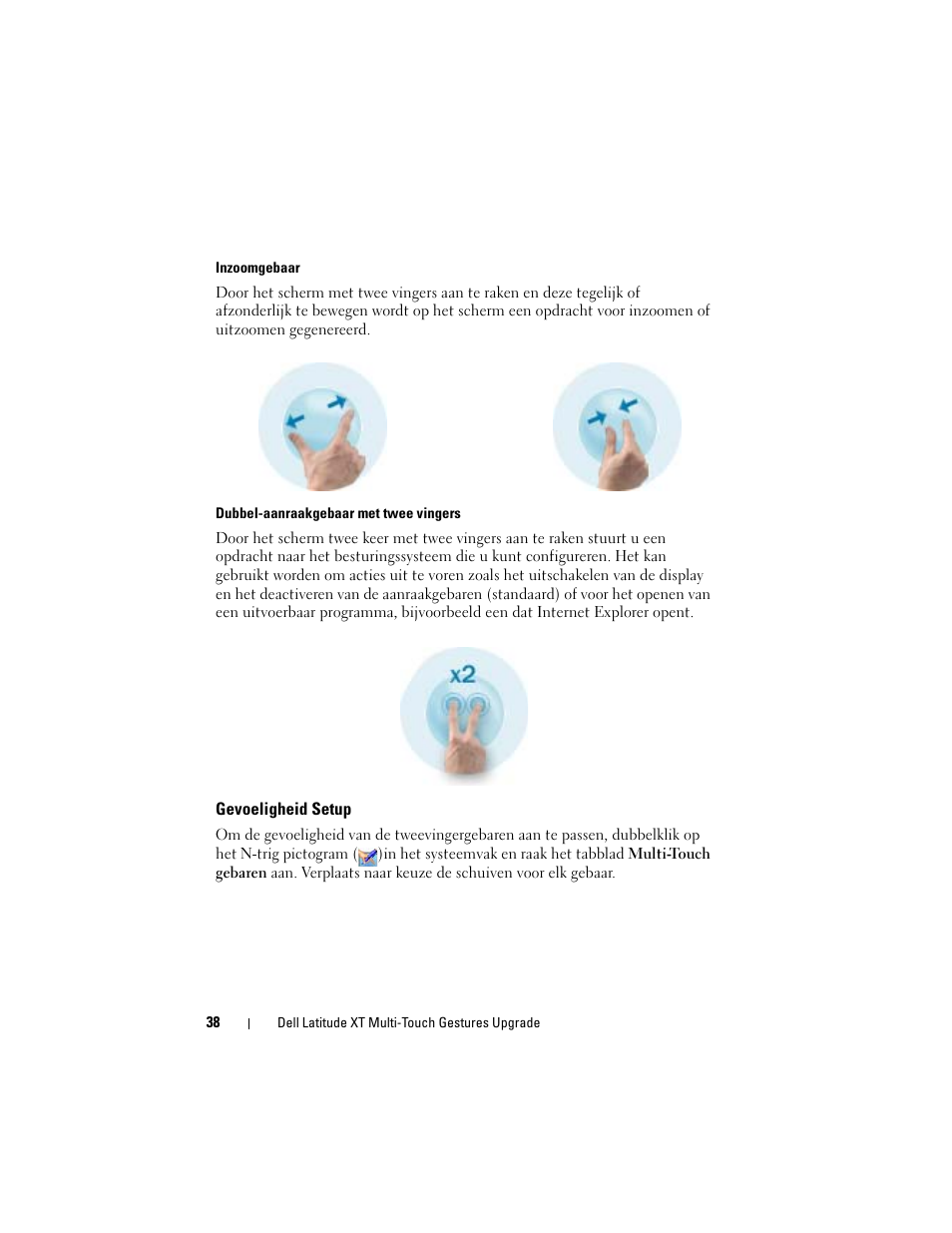 Gevoeligheid setup | Dell Latitude XT (Late 2007) User Manual | Page 40 / 148