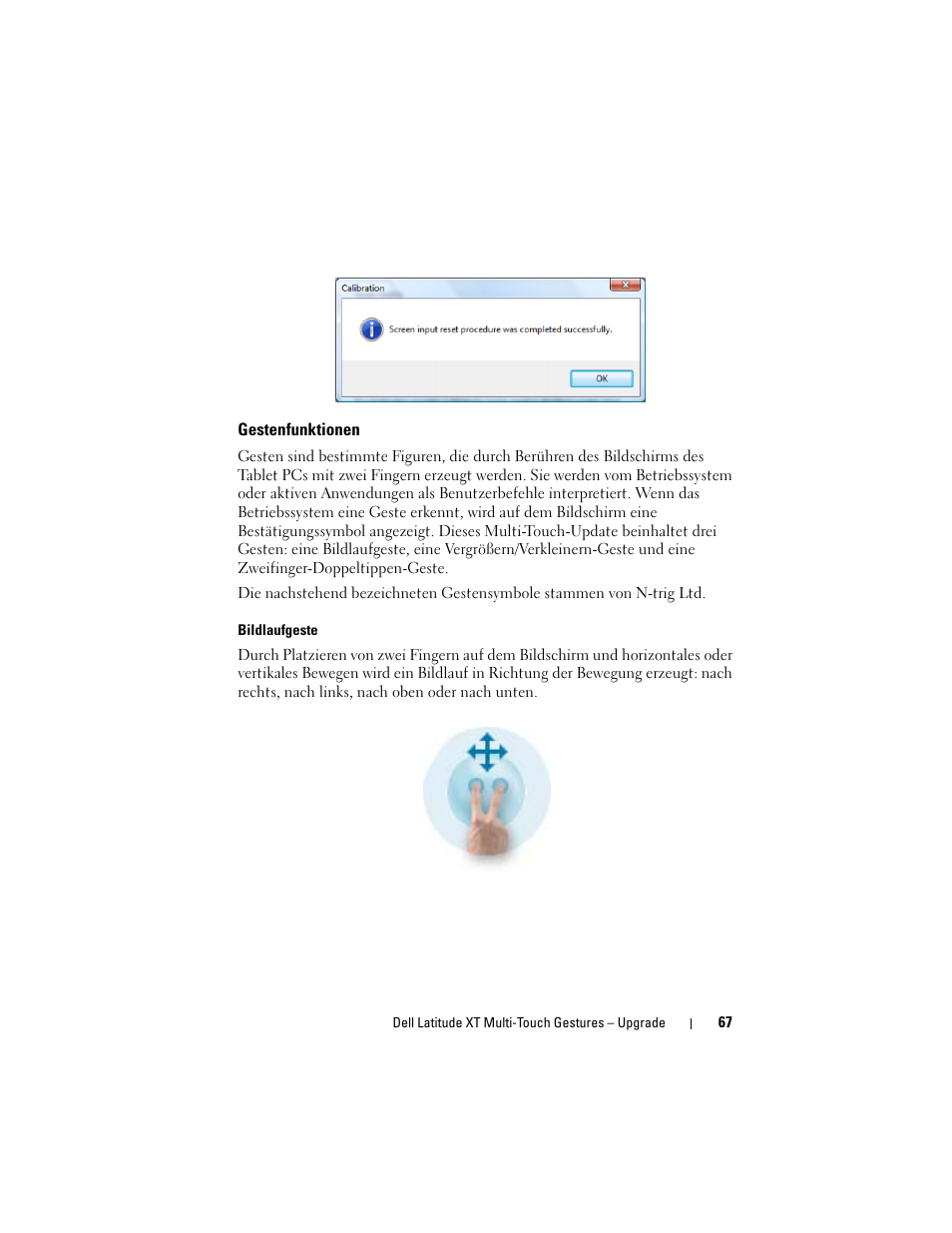 Gestenfunktionen | Dell Latitude XT (Late 2007) User Manual | Page 69 / 148
