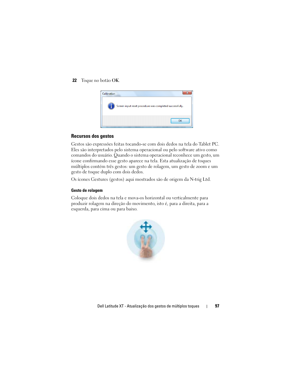 Recursos dos gestos | Dell Latitude XT (Late 2007) User Manual | Page 99 / 148