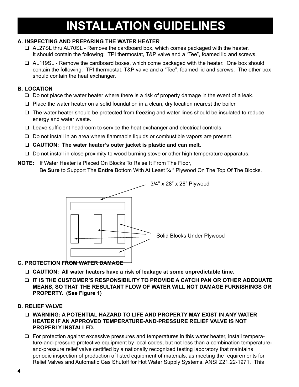 Installation guidelines | Burnham Indirect - Fired Water Heater AL SL User Manual | Page 4 / 24