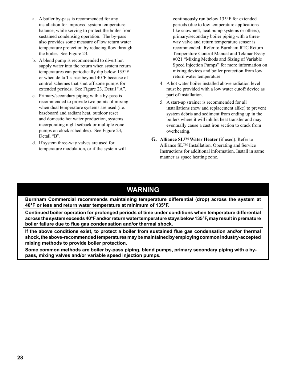 Warning | Burnham 8H User Manual | Page 28 / 92