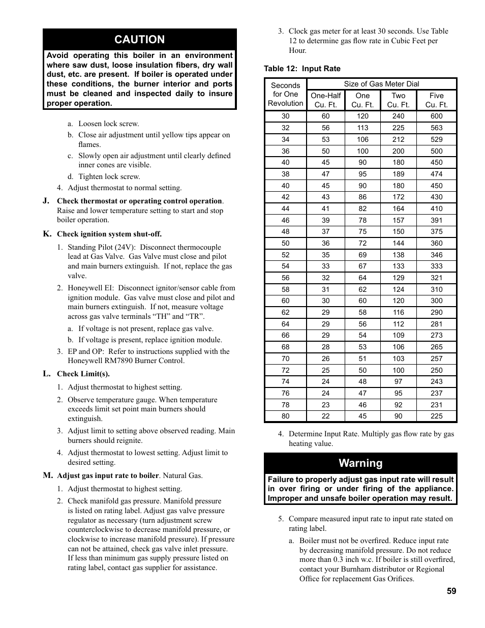 Caution, Warning | Burnham 8H User Manual | Page 59 / 92