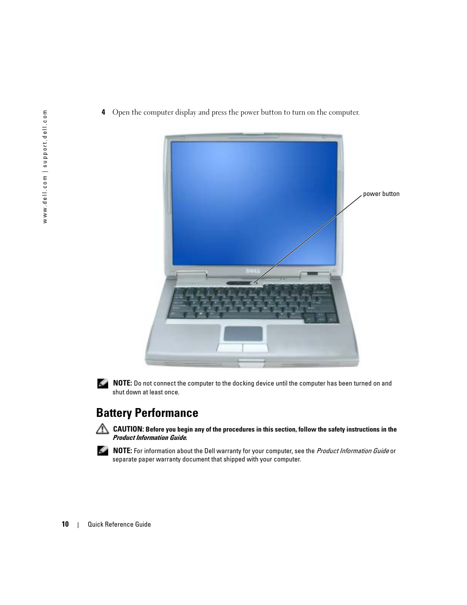 Battery performance | Dell Latitude D510 User Manual | Page 10 / 104