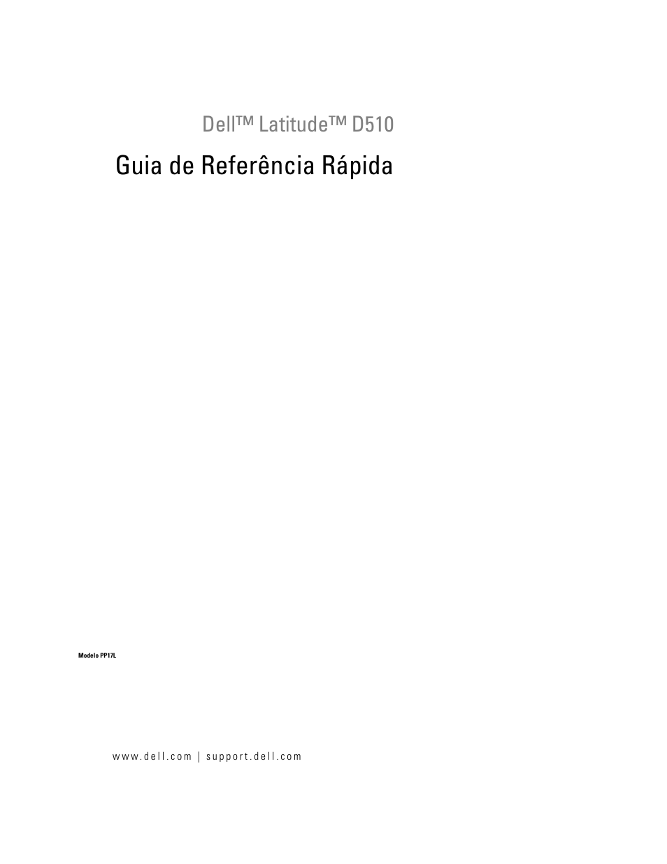 Guia de referência rápida, Dell™ latitude™ d510 | Dell Latitude D510 User Manual | Page 53 / 104