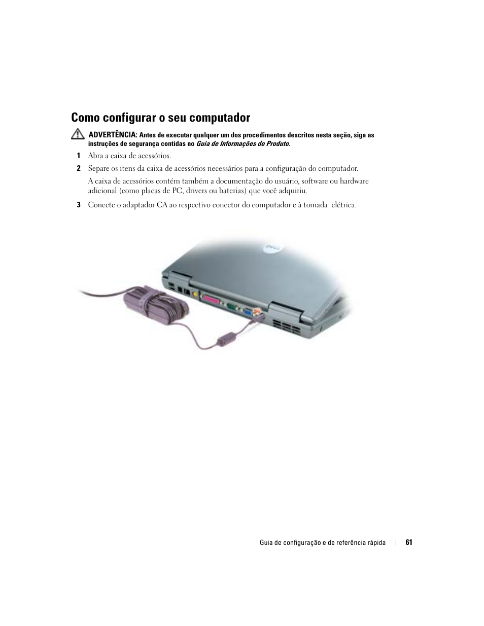 Como configurar o seu computador | Dell Latitude D510 User Manual | Page 61 / 104