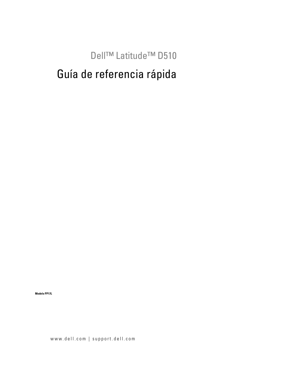 Guía de referencia rápida, Dell™ latitude™ d510 | Dell Latitude D510 User Manual | Page 79 / 104