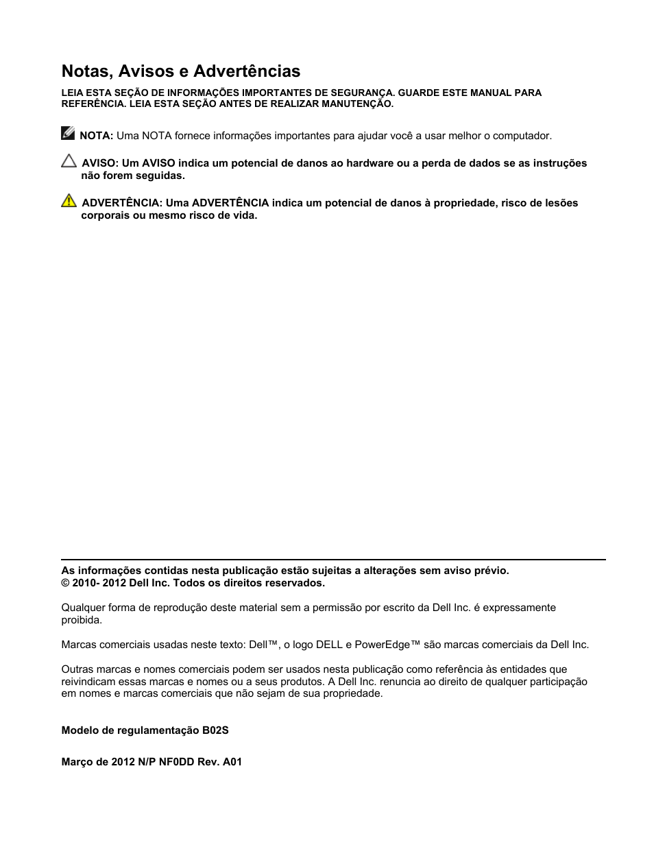 Notas, avisos e advertências | Dell PowerEdge C410x User Manual | Page 30 / 52