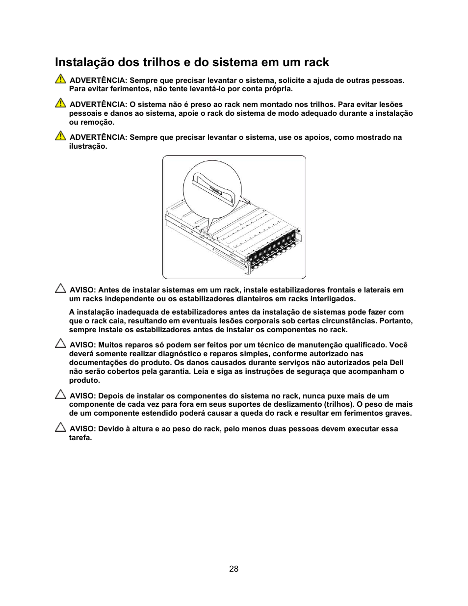 Instalação dos trilhos e do sistema em um rack | Dell PowerEdge C410x User Manual | Page 32 / 52
