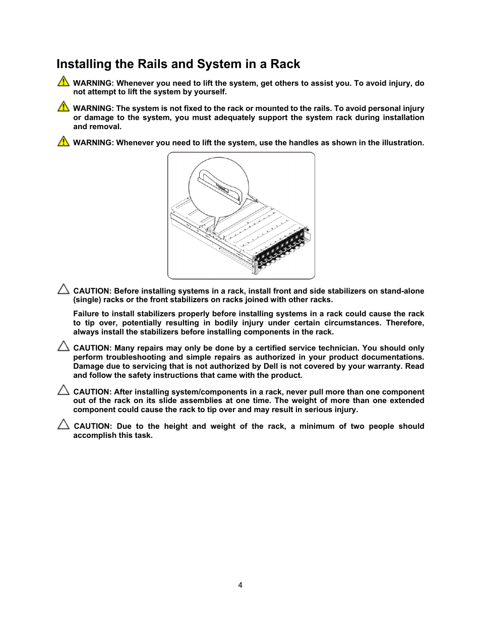 Installing the rails and system in a rack | Dell PowerEdge C410x User Manual | Page 6 / 52