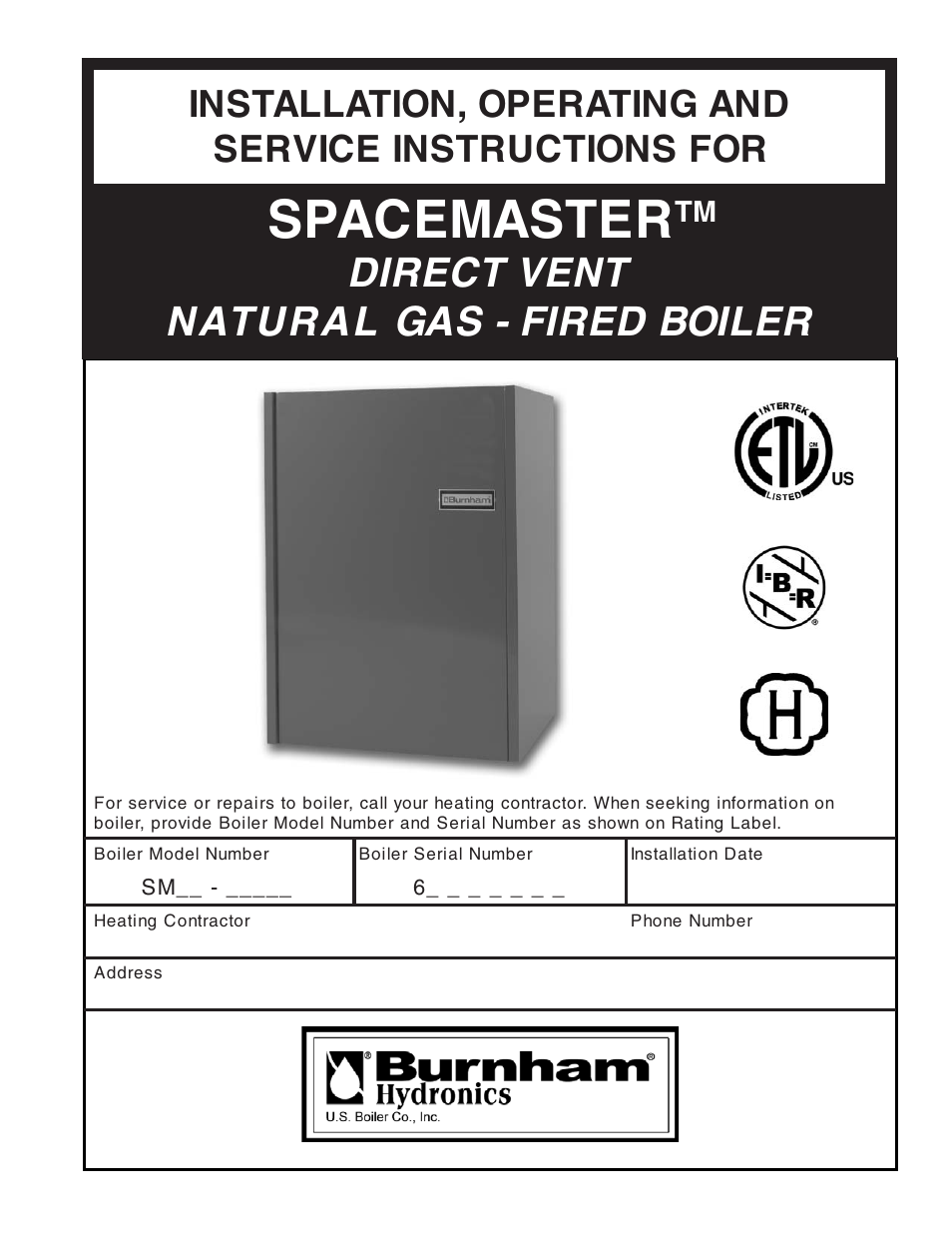 Burnham SM-6 User Manual | 28 pages