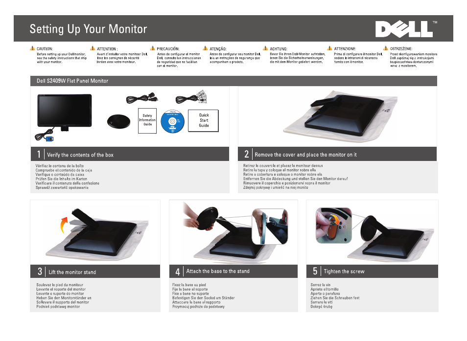 Dell S2409WFP Monitor User Manual | 2 pages