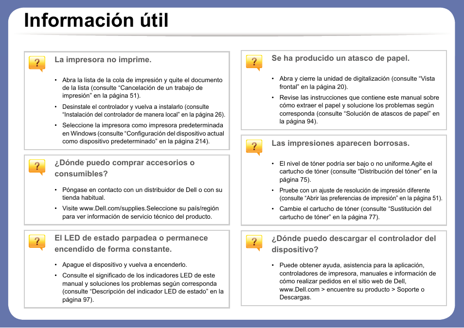 Información útil | Dell B1165nfw Multifunction Mono Laser Printer User Manual | Page 11 / 311