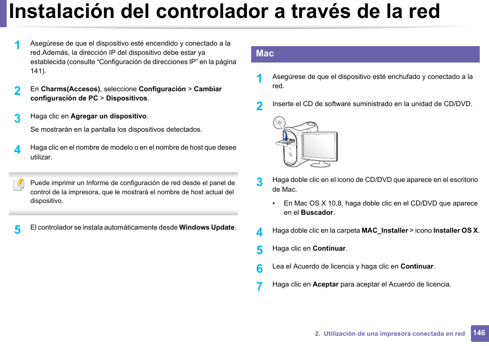 Instalación del controlador a través de la red | Dell B1165nfw Multifunction Mono Laser Printer User Manual | Page 146 / 311