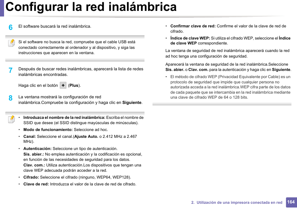 Configurar la red inalámbrica | Dell B1165nfw Multifunction Mono Laser Printer User Manual | Page 164 / 311