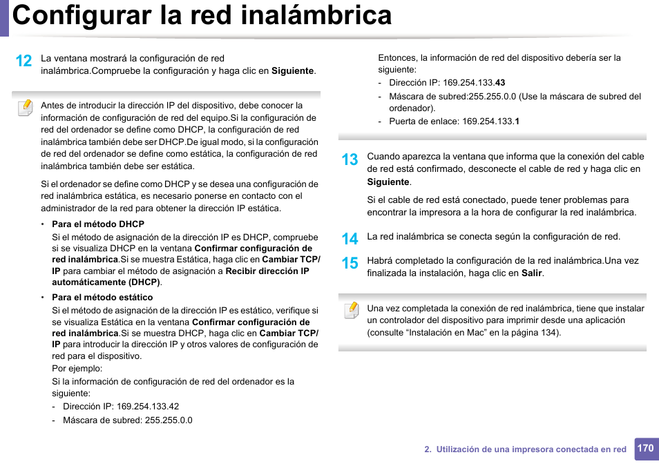 Configurar la red inalámbrica | Dell B1165nfw Multifunction Mono Laser Printer User Manual | Page 170 / 311