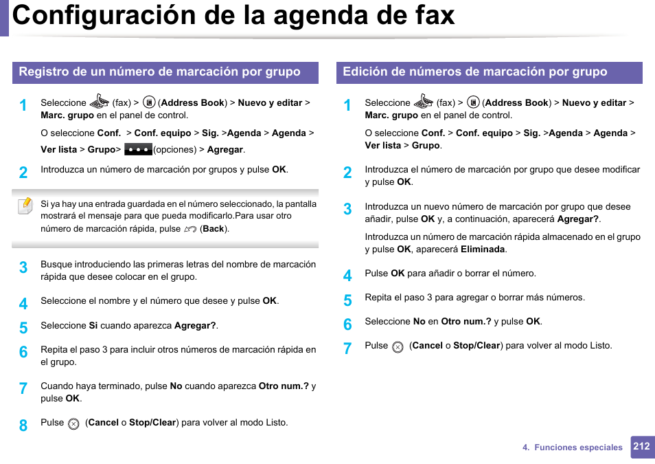Configuración de la agenda de fax | Dell B1165nfw Multifunction Mono Laser Printer User Manual | Page 212 / 311