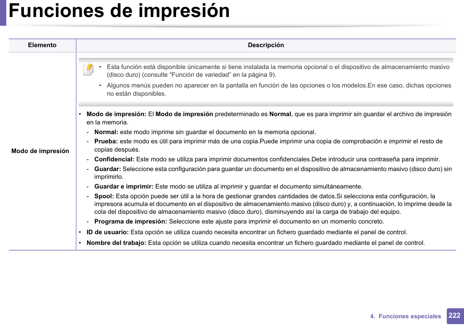 Funciones de impresión | Dell B1165nfw Multifunction Mono Laser Printer User Manual | Page 222 / 311