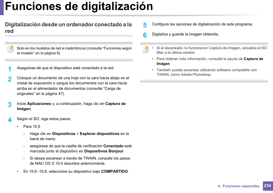 Funciones de digitalización | Dell B1165nfw Multifunction Mono Laser Printer User Manual | Page 234 / 311