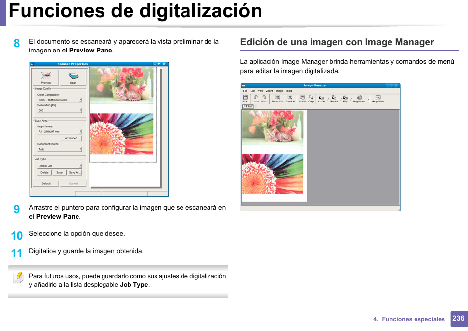 Funciones de digitalización | Dell B1165nfw Multifunction Mono Laser Printer User Manual | Page 236 / 311