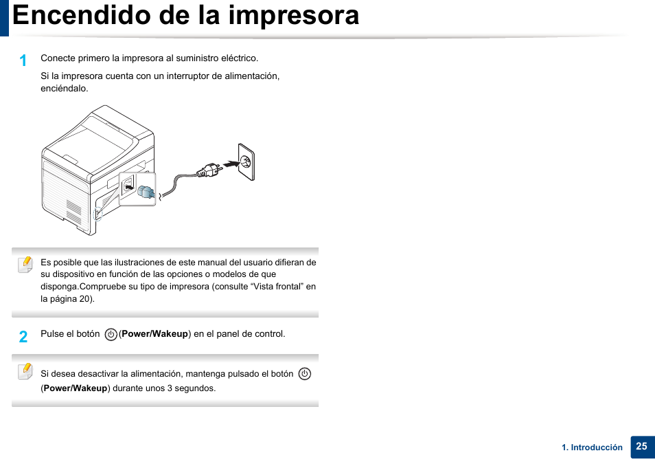 Encendido de la impresora | Dell B1165nfw Multifunction Mono Laser Printer User Manual | Page 25 / 311