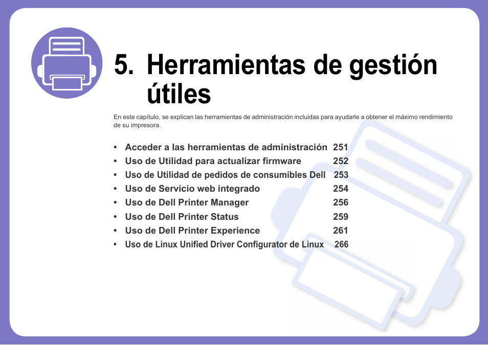 Herramientas de gestión útiles | Dell B1165nfw Multifunction Mono Laser Printer User Manual | Page 250 / 311