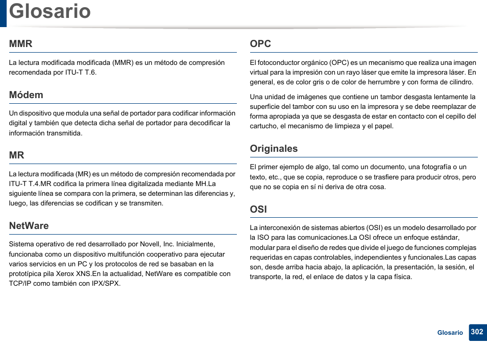 Glosario | Dell B1165nfw Multifunction Mono Laser Printer User Manual | Page 302 / 311