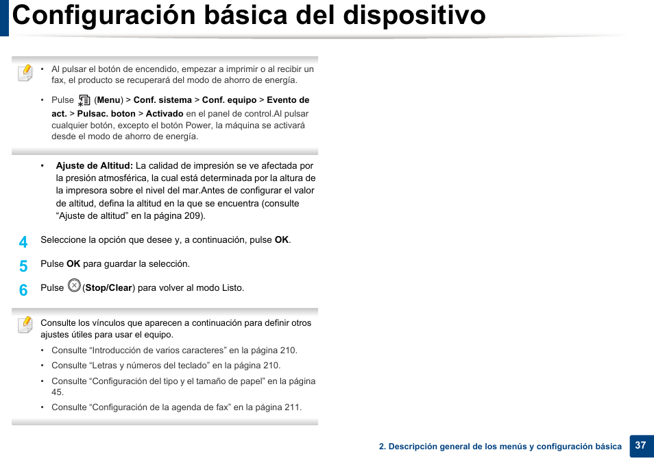 Configuración básica del dispositivo | Dell B1165nfw Multifunction Mono Laser Printer User Manual | Page 37 / 311