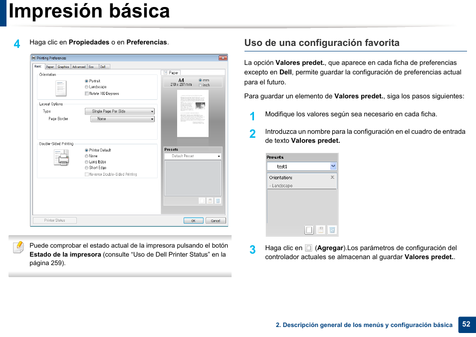 Impresión básica | Dell B1165nfw Multifunction Mono Laser Printer User Manual | Page 52 / 311