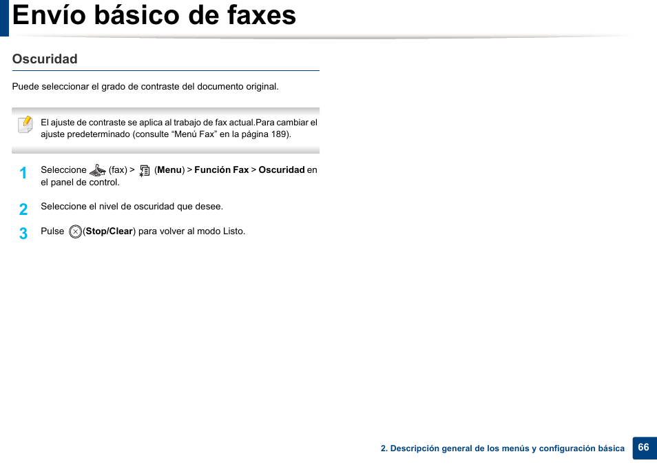 Envío básico de faxes, Oscuridad | Dell B1165nfw Multifunction Mono Laser Printer User Manual | Page 66 / 311