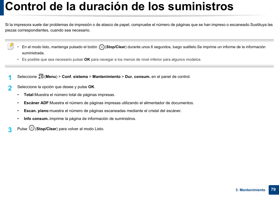 Control de la duración de los suministros | Dell B1165nfw Multifunction Mono Laser Printer User Manual | Page 79 / 311