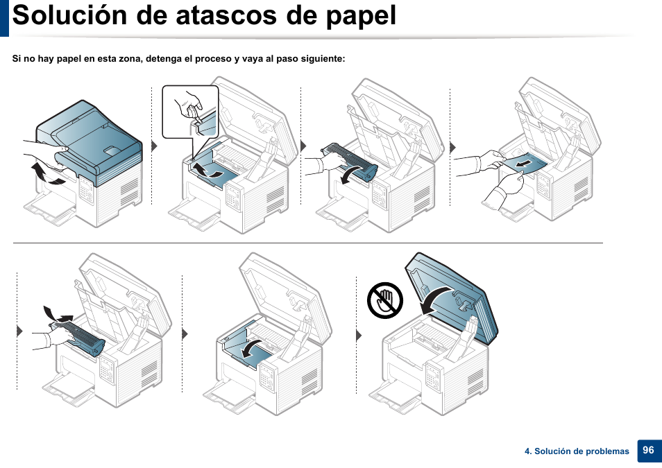 Solución de atascos de papel | Dell B1165nfw Multifunction Mono Laser Printer User Manual | Page 96 / 311